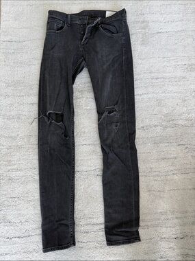 Rag & Bone Black Distressed Men's Skinny Jeans